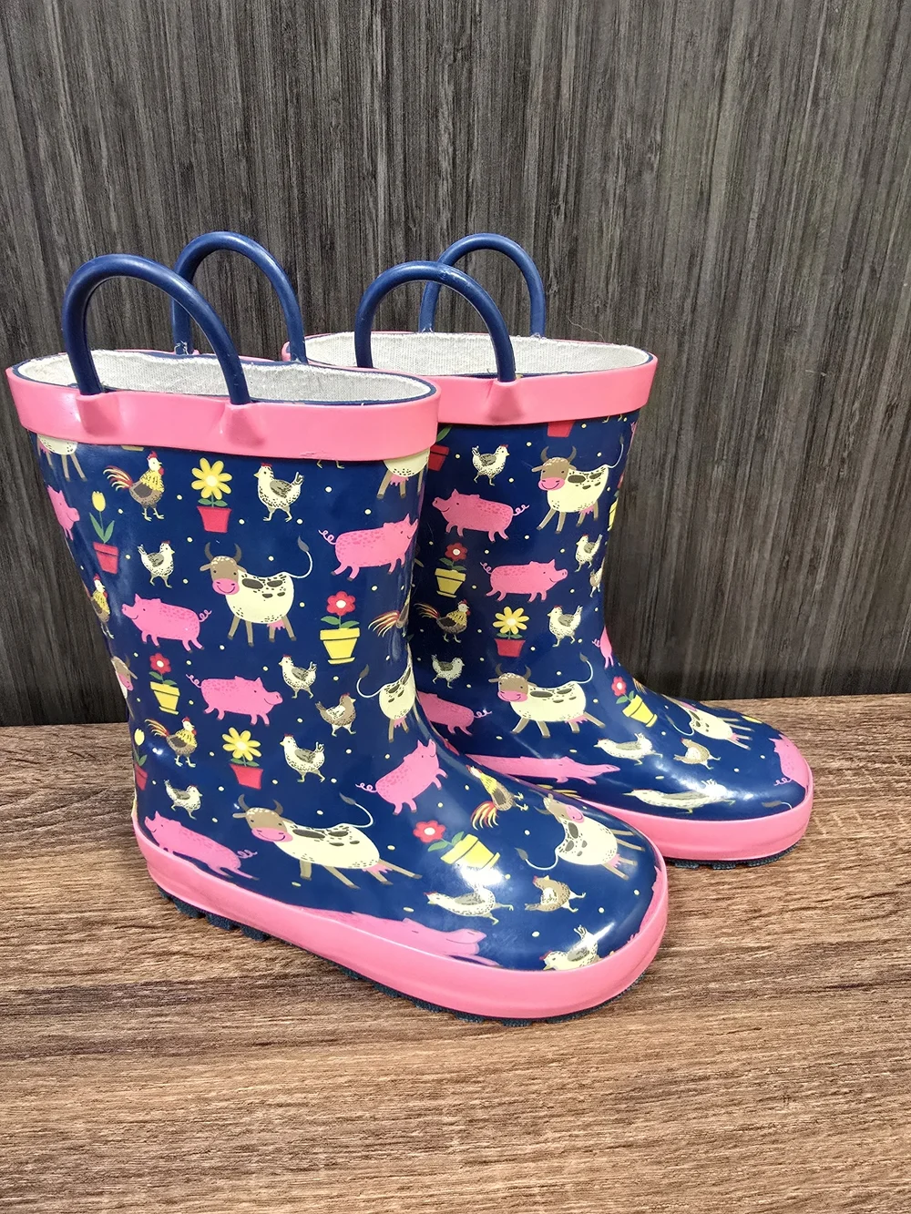 Western Chief On The Farm Rain Boots Toddler Size 10 Farm Animal Waterproof Boot